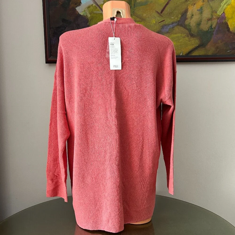 Eileen Fisher NWT Coral Boyfriend Cardigan, sz XL - Picture 2 of 2